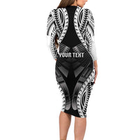 Personalised Remember Samoa Black Saturday Family Matching Long Sleeve Bodycon Dress and Hawaiian Shirt Samoa Mo Samoa LT05 - Polynesian Pride