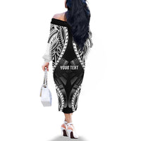 Personalised Remember Samoa Black Saturday Family Matching Off The Shoulder Long Sleeve Dress and Hawaiian Shirt Samoa Mo Samoa LT05 - Polynesian Pride