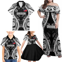 Personalised Remember Samoa Black Saturday Family Matching Off Shoulder Maxi Dress and Hawaiian Shirt Samoa Mo Samoa LT05 - Polynesian Pride