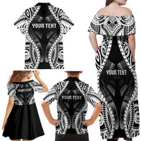 Personalised Remember Samoa Black Saturday Family Matching Off Shoulder Maxi Dress and Hawaiian Shirt Samoa Mo Samoa LT05 - Polynesian Pride