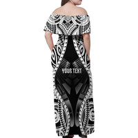 Personalised Remember Samoa Black Saturday Family Matching Off Shoulder Maxi Dress and Hawaiian Shirt Samoa Mo Samoa LT05 - Polynesian Pride