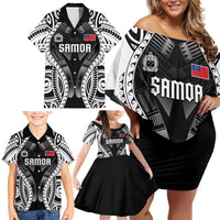 Personalised Remember Samoa Black Saturday Family Matching Off Shoulder Short Dress and Hawaiian Shirt Samoa Mo Samoa LT05 - Polynesian Pride