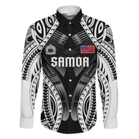 Personalised Remember Samoa Black Saturday Family Matching Off Shoulder Short Dress and Hawaiian Shirt Samoa Mo Samoa LT05 Dad's Shirt - Long Sleeve Black - Polynesian Pride