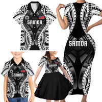 Personalised Remember Samoa Black Saturday Family Matching Short Sleeve Bodycon Dress and Hawaiian Shirt Samoa Mo Samoa LT05 - Polynesian Pride