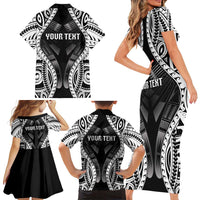 Personalised Remember Samoa Black Saturday Family Matching Short Sleeve Bodycon Dress and Hawaiian Shirt Samoa Mo Samoa LT05 - Polynesian Pride