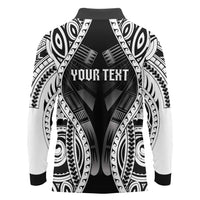 Personalised Remember Samoa Black Saturday Long Sleeve Polo Shirt Samoa Mo Samoa LT05 - Polynesian Pride