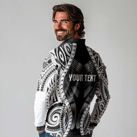 Personalised Remember Samoa Black Saturday Long Sleeve Polo Shirt Samoa Mo Samoa LT05 - Polynesian Pride