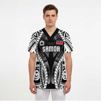 Personalised Remember Samoa Black Saturday Scrub Top Samoa Mo Samoa LT05 - Polynesian Pride
