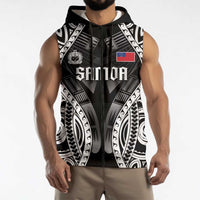 Personalised Remember Samoa Black Saturday Sleeveless Zip Hoodie Samoa Mo Samoa LT05 - Polynesian Pride