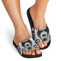 Remember Samoa Black Saturday Slide Sandals Samoa Mo Samoa LT05 - Polynesian Pride