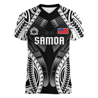 Personalised Remember Samoa Black Saturday Women V-Neck T-Shirt Samoa Mo Samoa LT05 Female Black - Polynesian Pride