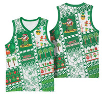 Norfolk Island Christmas Basketball Jersey Festive Beach Vibes - Polynesian Pride
