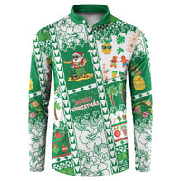 Norfolk Island Christmas Button Sweatshirt Festive Beach Vibes LT05 Green - Polynesian Pride