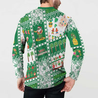 Norfolk Island Christmas Button Sweatshirt Festive Beach Vibes LT05 - Polynesian Pride