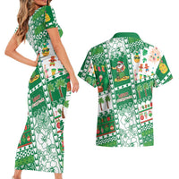 Norfolk Island Christmas Couples Matching Short Sleeve Bodycon Dress and Hawaiian Shirt Festive Beach Vibes - Polynesian Pride