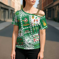 Norfolk Island Christmas Cross Shoulder Shirt Festive Beach Vibes LT05 - Polynesian Pride