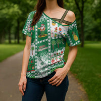 Norfolk Island Christmas Cross Shoulder Shirt Festive Beach Vibes LT05 - Polynesian Pride
