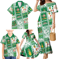 Norfolk Island Christmas Family Matching Mermaid Dress and Hawaiian Shirt Festive Beach Vibes - Polynesian Pride