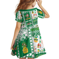 Norfolk Island Christmas Family Matching Off The Shoulder Long Sleeve Dress and Hawaiian Shirt Festive Beach Vibes - Polynesian Pride
