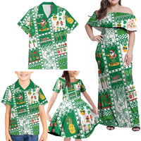 Norfolk Island Christmas Family Matching Off Shoulder Maxi Dress and Hawaiian Shirt Festive Beach Vibes - Polynesian Pride