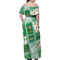 Norfolk Island Christmas Family Matching Off Shoulder Maxi Dress and Hawaiian Shirt Festive Beach Vibes - Polynesian Pride