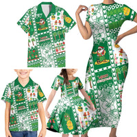 Norfolk Island Christmas Family Matching Short Sleeve Bodycon Dress and Hawaiian Shirt Festive Beach Vibes - Polynesian Pride