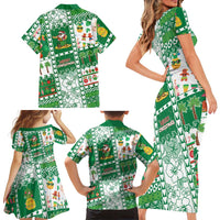 Norfolk Island Christmas Family Matching Short Sleeve Bodycon Dress and Hawaiian Shirt Festive Beach Vibes - Polynesian Pride