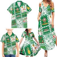 Norfolk Island Christmas Family Matching Summer Maxi Dress and Hawaiian Shirt Festive Beach Vibes - Polynesian Pride