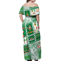 Norfolk Island Christmas Off Shoulder Maxi Dress Festive Beach Vibes LT05 - Polynesian Pride