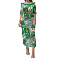 Norfolk Island Christmas Puletasi Festive Beach Vibes LT05 Long Dress Green - Polynesian Pride