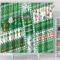 Norfolk Island Christmas Shower Curtain Festive Beach Vibes - Polynesian Pride