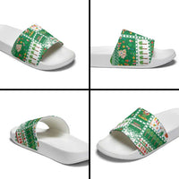 Norfolk Island Christmas Slide Sandals Festive Beach Vibes - Polynesian Pride