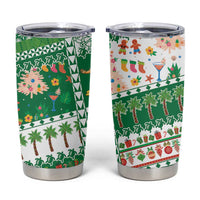 Norfolk Island Christmas Tumbler Cup Festive Beach Vibes - Polynesian Pride