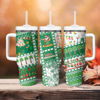 Norfolk Island Christmas Tumbler With Handle Festive Beach Vibes - Polynesian Pride