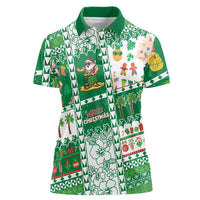 Norfolk Island Christmas Women Polo Shirt Festive Beach Vibes LT05 Female Green - Polynesian Pride