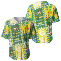Pitcairn Islands Christmas Baseball Jersey Festive Beach Vibes LT05 - Polynesian Pride
