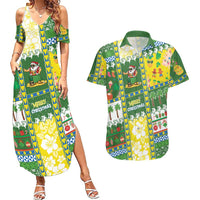 Pitcairn Islands Christmas Couples Matching Summer Maxi Dress and Hawaiian Shirt Festive Beach Vibes LT05 Colorful - Polynesian Pride