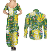 Pitcairn Islands Christmas Couples Matching Summer Maxi Dress and Long Sleeve Button Shirt Festive Beach Vibes LT05 - Polynesian Pride