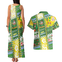Pitcairn Islands Christmas Couples Matching Tank Maxi Dress and Hawaiian Shirt Festive Beach Vibes - Polynesian Pride