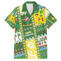 Pitcairn Islands Christmas Family Matching Off The Shoulder Long Sleeve Dress and Hawaiian Shirt Festive Beach Vibes - Polynesian Pride