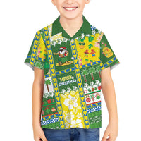 Pitcairn Islands Christmas Family Matching Off Shoulder Short Dress and Hawaiian Shirt Festive Beach Vibes - Polynesian Pride