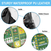 Pitcairn Islands Christmas Spare Tire Cover Festive Beach Vibes - Polynesian Pride