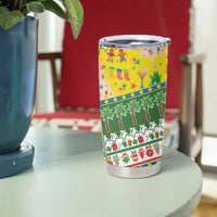 Pitcairn Islands Christmas Tumbler Cup Festive Beach Vibes - Polynesian Pride