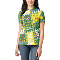 Pitcairn Islands Christmas Women Polo Shirt Festive Beach Vibes LT05 - Polynesian Pride