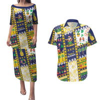 Tokelau Christmas Couples Matching Puletasi and Hawaiian Shirt Festive Beach Vibes LT05 Colorful - Polynesian Pride