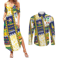 Tokelau Christmas Couples Matching Summer Maxi Dress and Long Sleeve Button Shirt Festive Beach Vibes LT05 Colorful - Polynesian Pride