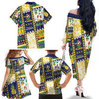 Tokelau Christmas Family Matching Off The Shoulder Long Sleeve Dress and Hawaiian Shirt Festive Beach Vibes - Polynesian Pride