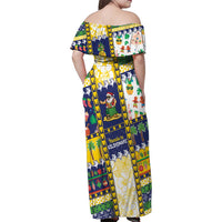 Tokelau Christmas Family Matching Off Shoulder Maxi Dress and Hawaiian Shirt Festive Beach Vibes - Polynesian Pride