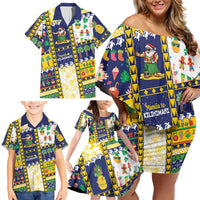 Tokelau Christmas Family Matching Off Shoulder Short Dress and Hawaiian Shirt Festive Beach Vibes - Polynesian Pride