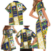 Tokelau Christmas Family Matching Short Sleeve Bodycon Dress and Hawaiian Shirt Festive Beach Vibes - Polynesian Pride